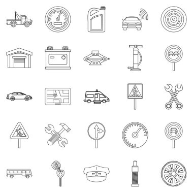 Enstrüman Icons set, anahat stili