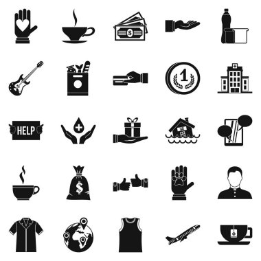 Sadaka-senet Icons set, basit tarzı