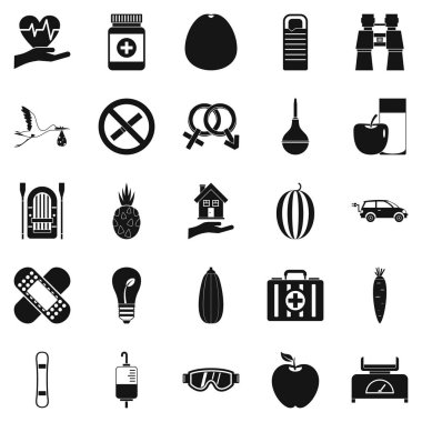 Çocuk sağlığı Icons set, basit tarzı