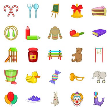 Genç olanlar Icons set, karikatür tarzı