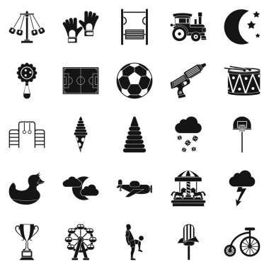 Mahkeme Icons set, basit tarzı