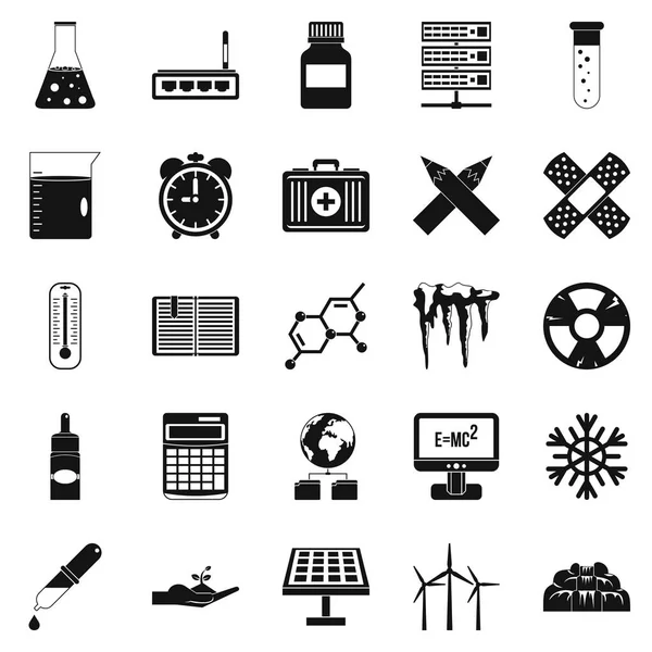 Chemical composition icons set, simple style — Stock Vector