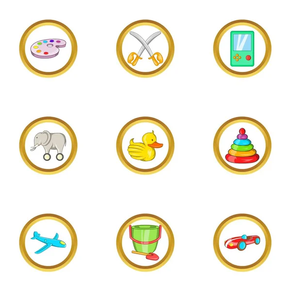 Çocuk oyuncak simge seti, karikatür tarzı