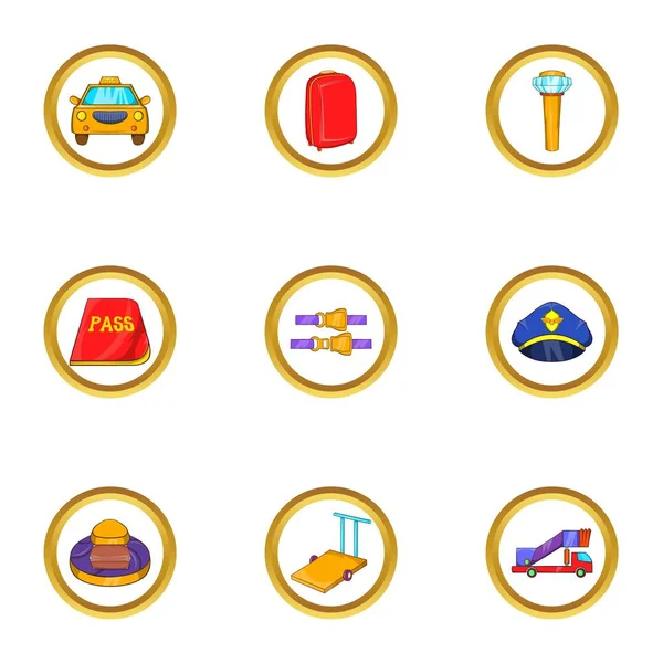 Havaalanı simge seti, karikatür tarzı