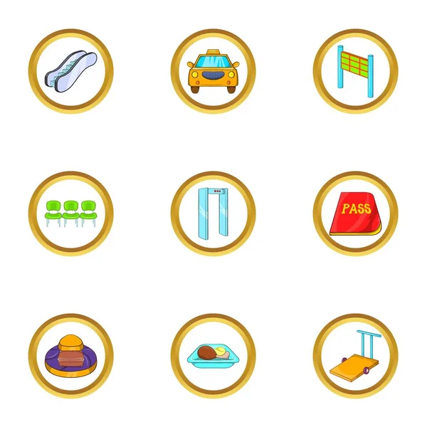 Uçak simge seti, karikatür tarzı