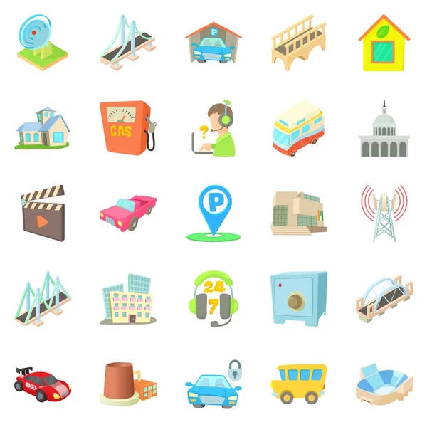 Burg Icons set, karikatür tarzı