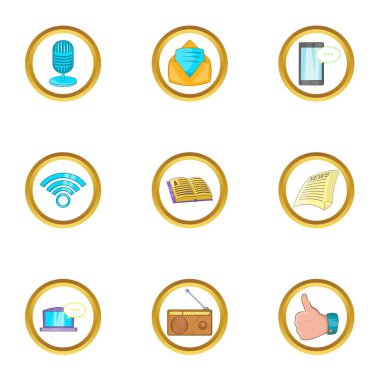 Medya Icon set, karikatür tarzı