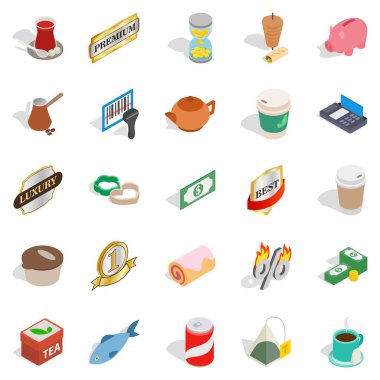Noshery Icons set, izometrik stili