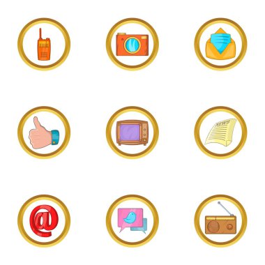 Sosyal Icon set, karikatür tarzı