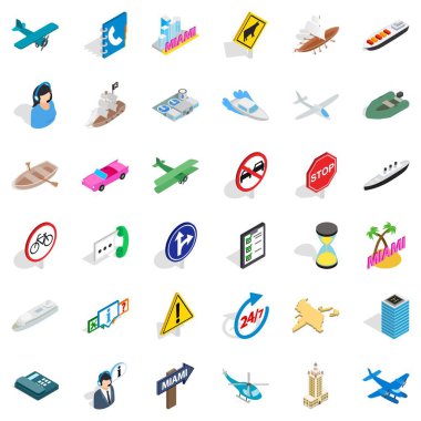 Rating Icons set, izometrik stili