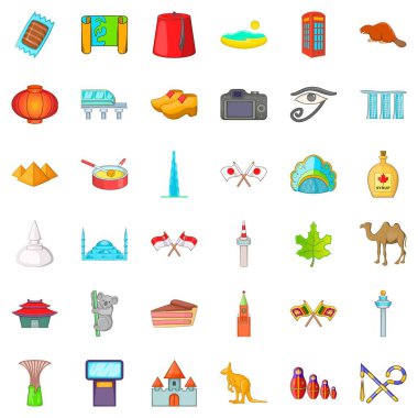 Landmark simgeler ayarla, tarzı çizgi film