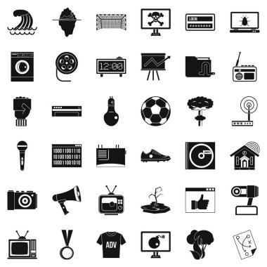 Multimedia Icons set, basit tarzı