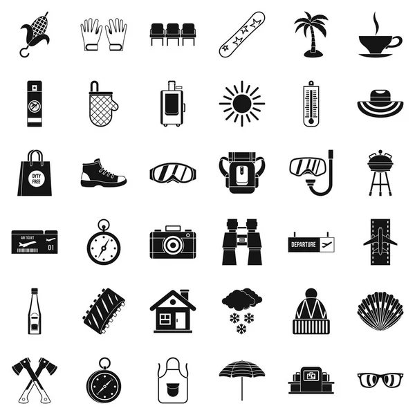 Tatil Icons set, basit tarzı