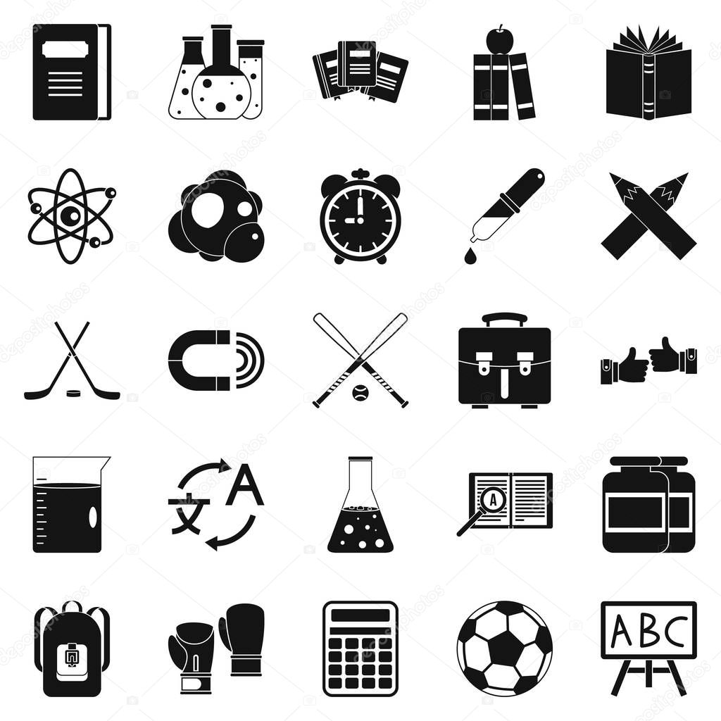 Campus icons set, simple style