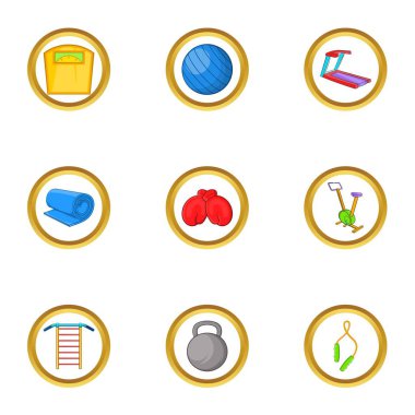 Spor malzemeleri seti, karikatür tarzı