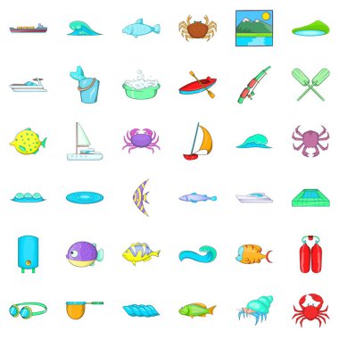 Su Icons set, karikatür tarzı