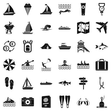 Su oluşturma Icons set, basit tarzı