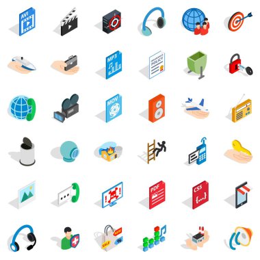 Web tasarım simgeler kümesi, izometrik stili