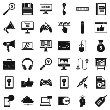 Web Mobil Icons set, basit tarzı