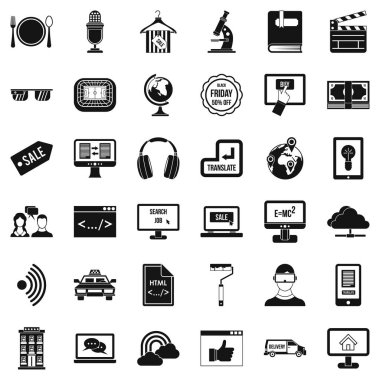 Web sitesi Icons set, basit tarzı