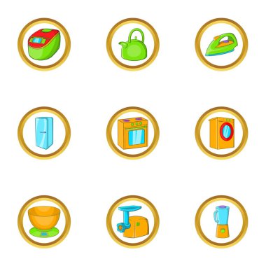 Ev simge seti, karikatür tarzı