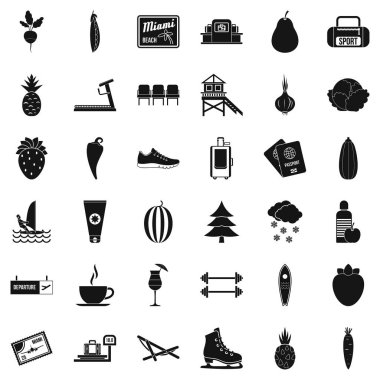 Sağlık Icons set, basit tarzı