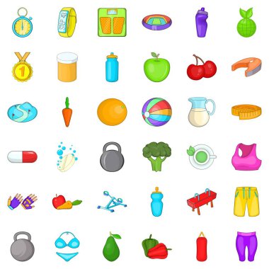Sağlık Icons set, karikatür tarzı