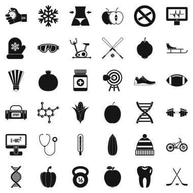 Sağlık kişi Icons set, basit tarzı