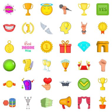 Kazanan Icons set, karikatür tarzı