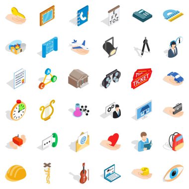 İş Icons set, izometrik stili