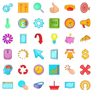 İş akışı simgeler ayarla, tarzı çizgi film