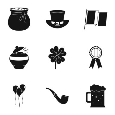 Mutlu Patrick günü simge seti, basit tarzı