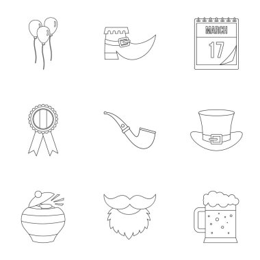 St. Patrick tatil simge seti, anahat stili