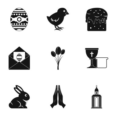 Paskalya günü simge seti, basit tarzı