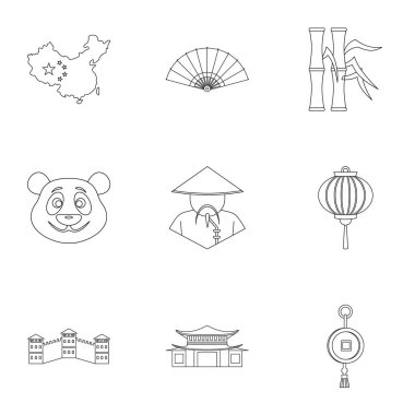 Çin Cumhuriyeti simge seti, anahat stili