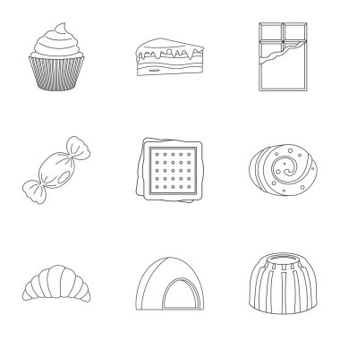 Şeker simge seti, anahat stili