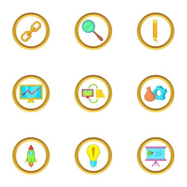 Başlangıç Icons set, karikatür tarzı