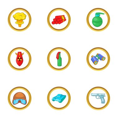 Silah Icons set, karikatür tarzı