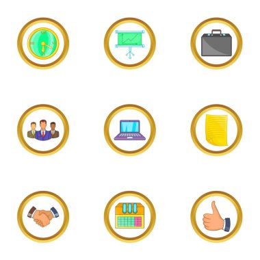 İş takım simgeler ayarla, tarzı çizgi film