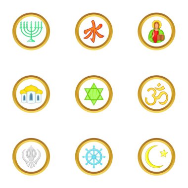 Din Icons set, karikatür tarzı