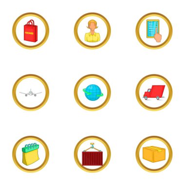 Mesaj servis simge seti, karikatür tarzı