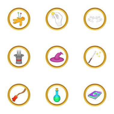 Sihirli Icons set, karikatür tarzı