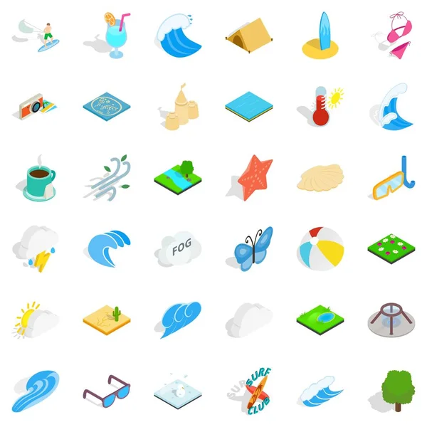 Su oluşturma Icons set, izometrik stili