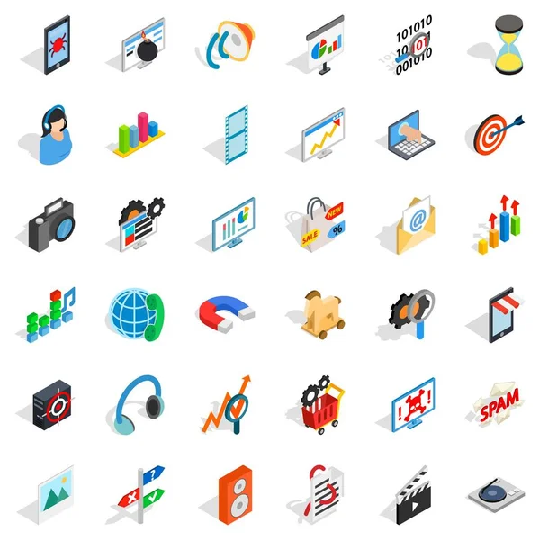 Web development icons set, isometric style — Stock Vector