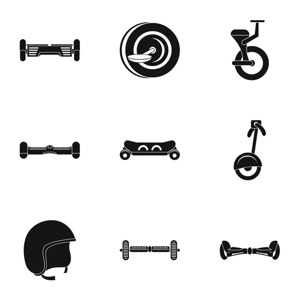Conjunto de iconos de giroscooter, estilo simple — Vector de stock