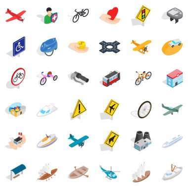 Kavşak Icons set, izometrik stili