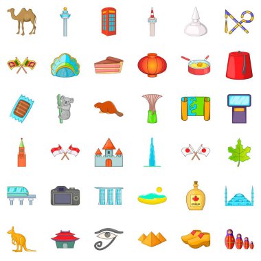 Farklı Simgesel Yapı simgeler kümesi, catoon tarzı