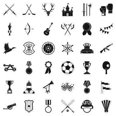 İyi ödül Icons set, basit tarzı