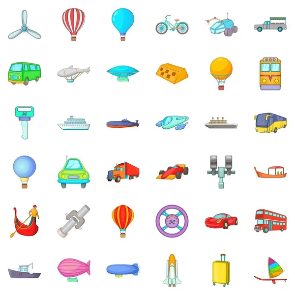 Sürüş Icons set, karikatür tarzı