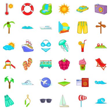 Büyük tatil Icons set, karikatür tarzı